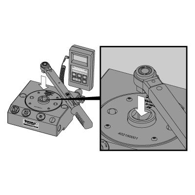 Prüfgerät für Drehmomentschlüssel, isometrisch